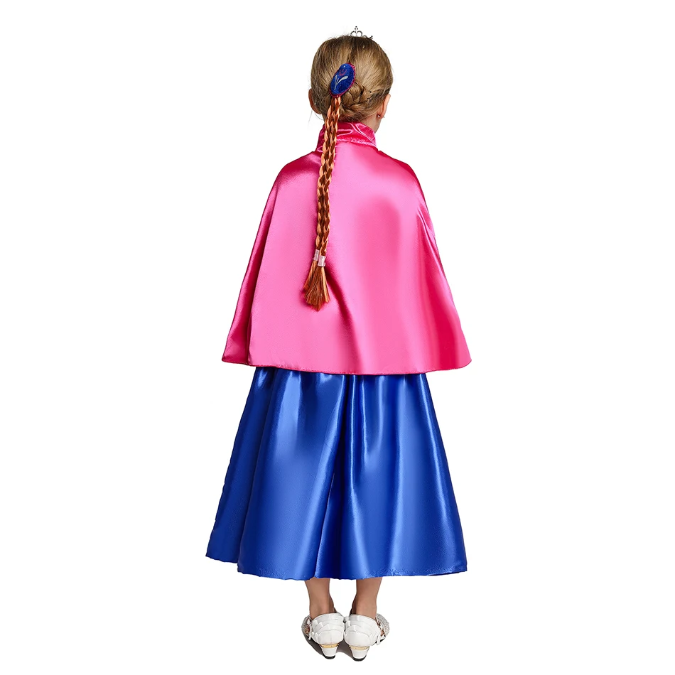 MUABABY Girl Anna Dress up Clothes Children Summer Flower Cotton Queen Elsa Fantasy Princess Halloween Party Costume 2-10T 2020 | Детская