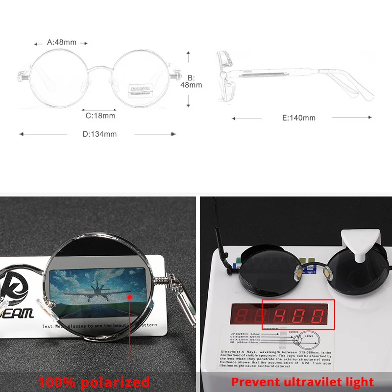 

Metal Retro Punk Polarized Sunglasses HD Driving Sunshade Beach Anti-UV TAC Lens Eye Goggles For Outdoor Sports Fishing Rinding