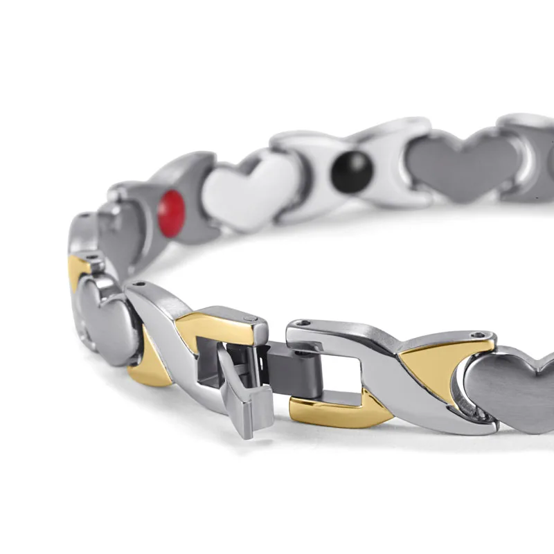 Женский магнитный браслет Rainso из нержавеющей стали с элементами биоэнергии для