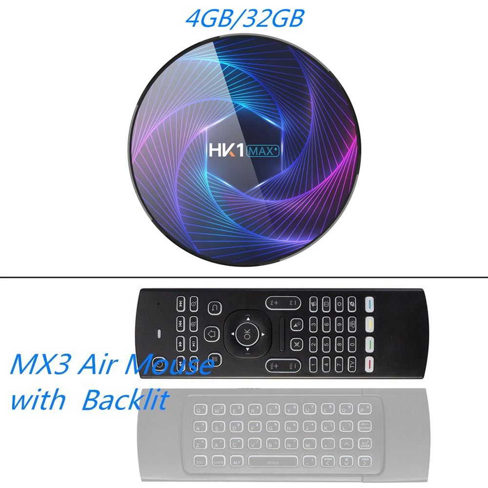 MAAT Android 9,0 Smart tv Box 4 Гб DDR3 Ram 128 Гб 64 Гб HK1 Max Plus Восьмиядерный RK3368PRO 5G Wifi BT H.265 4K медиаплеер HK1MAX - Цвет: 4GB 32GB MX3 Backlit