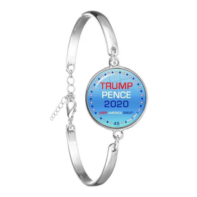 Держите Америку большой стеклянный браслет из кабошона Флаг США Трамп 2020