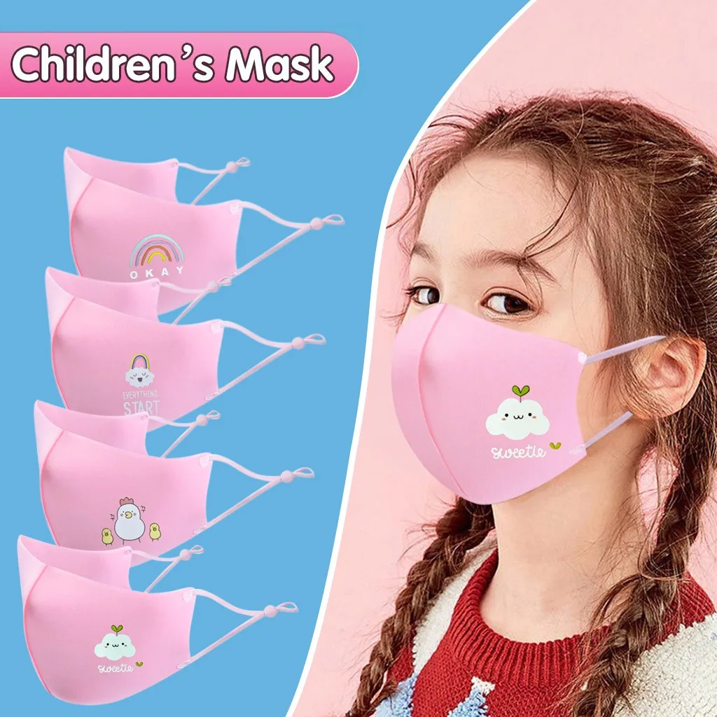 Маски детские с мультяшным принтом пыленепроницаемые противотуманные уличные