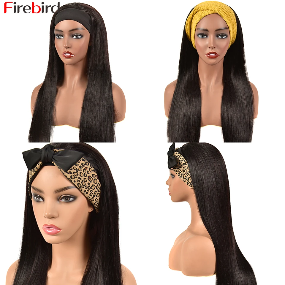 30 Inch Straight Headband Wig Perruque Bandeau Cheveux Naturel Brazilian Hair Wigs Head Band Human For Women | Шиньоны и парики
