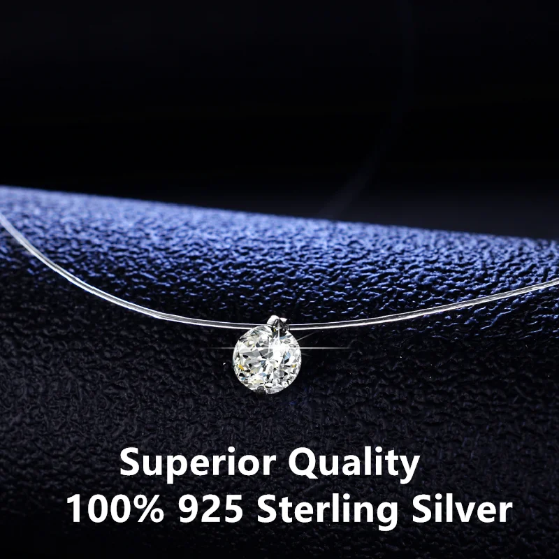 

1 carat pendant necklace is suitable for women's high quality 925 sterling silver wedding party Round Pendant Jewelry