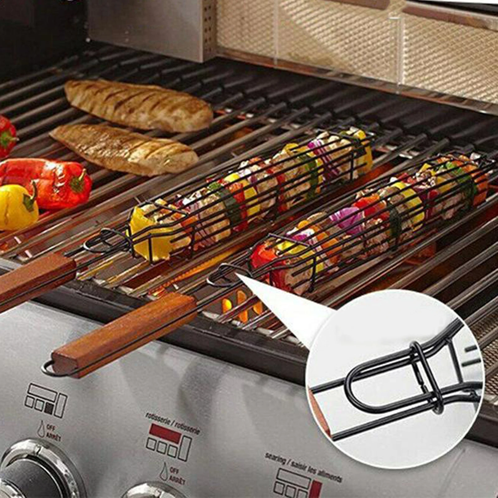 Антипригарная корзина для гриля Kabob овощей барбекю мяса лука рыбы курицы |