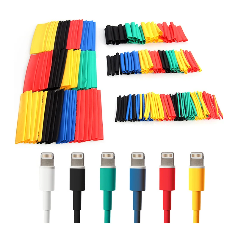 

328Pcs Heat Shrinkable Tube Kit Shrinking Assorted Polyolefin Insulation Sleeving Heat Shrink Tubing Wire Cable Home Product