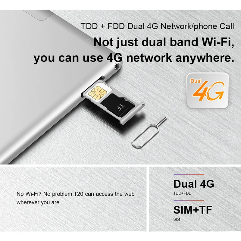 Teclast T20 MT6797 X27 Планшеты на Android 10 ядер 4 ГБ ОЗУ 64 Гб ПЗУ 1 &quot2560x1600 двойная камера 13 МП