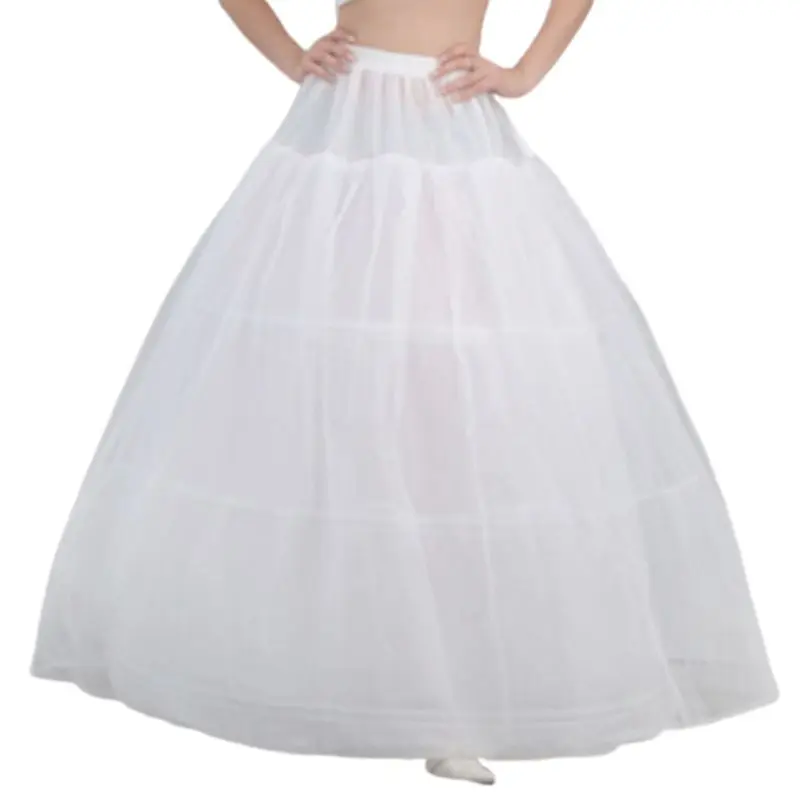 

Bride Bridal Wedding Dress Support Petticoat 3 Hoops 1-layer Yarn Skirt Women Costume Skirts Lining Liner
