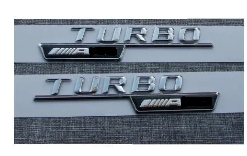 1 пара хромированных символов в виде букв брызговик эмблемы для Mercedes Benz TURBO AMG |