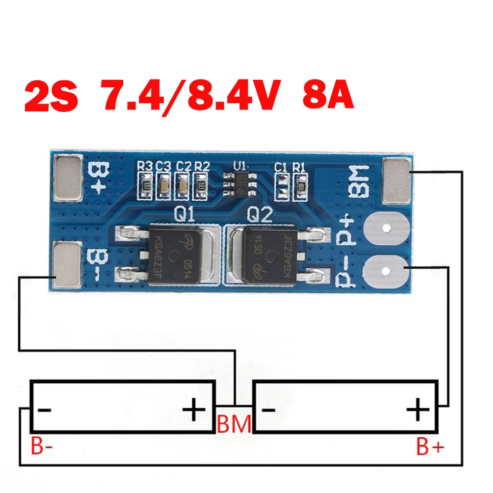 2S 8A Li Ion 7 4 v 8 V bms Pcm 18650 BMS PCM 15A Защитная плата аккумулятора пикового тока для литий