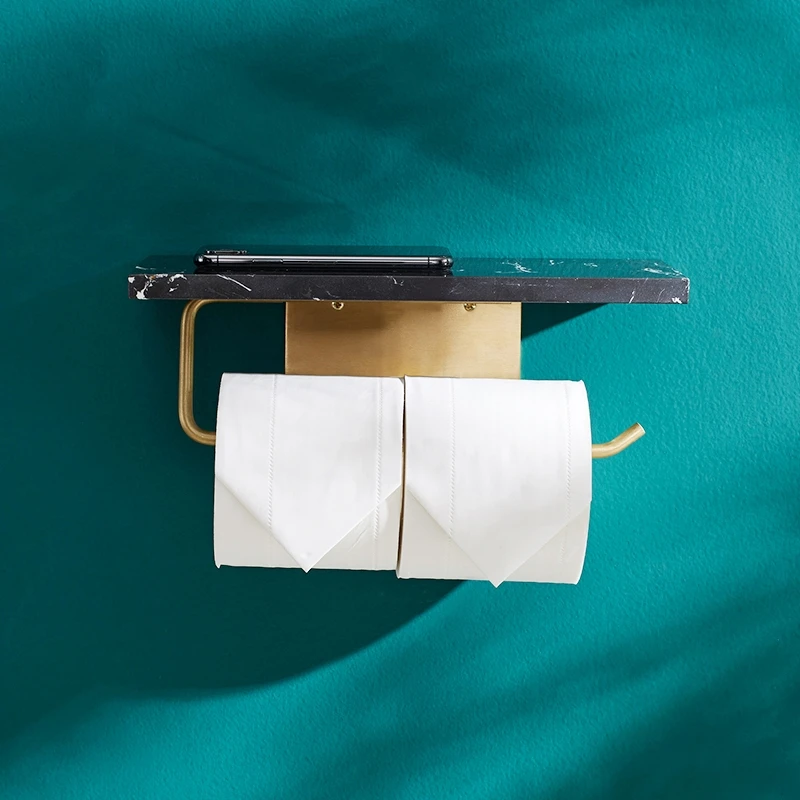 Скандинавский латунный Мраморный держатель для туалетной бумаги с подставкой