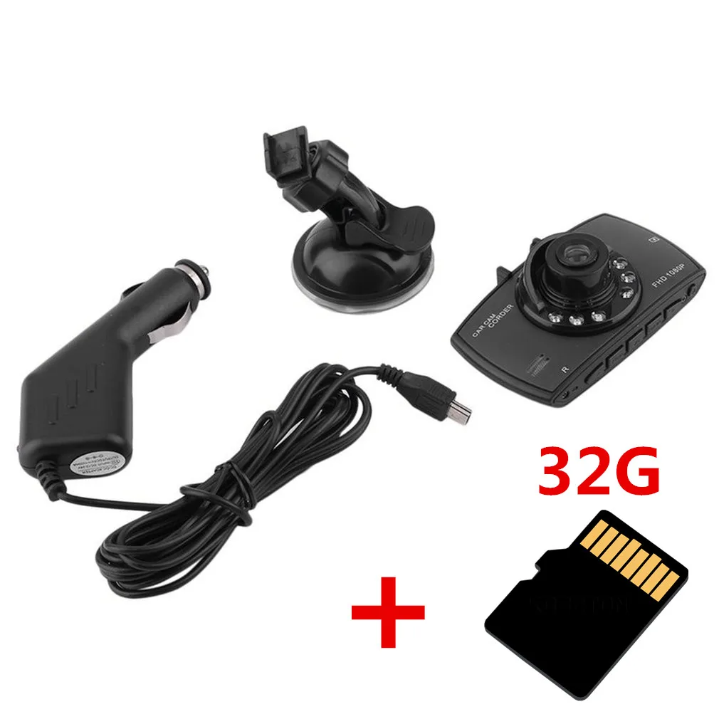 DVR and 32G card Kebidumei 1080P Автомобильный видеорегистратор с углом обзора 120 градусов, Автомобильный видеорегистратор для вождения, автомобильный детектор - Название цвета: DVR and 32G card