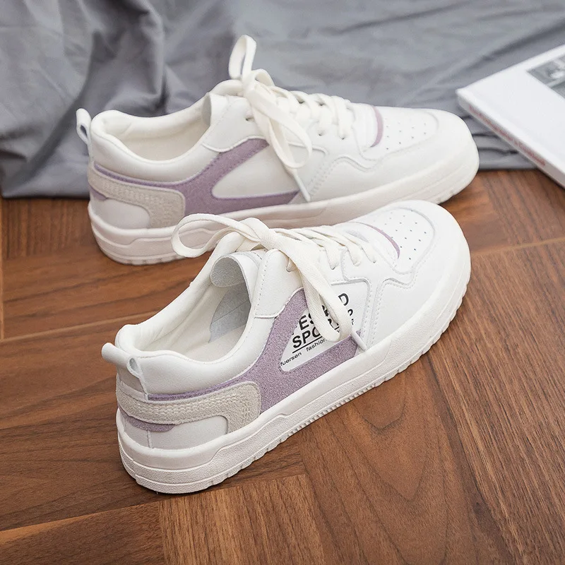 

New Fashion All Match Casual Sneakers Women Hot Sale Lace-up Non-slip Wear-resistant Student Casual Board Shoes Women Tide
