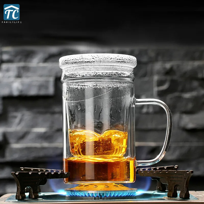 

450ml Borosilicate Glass Cup Heat Resistant With Filter Puer Kettle Coffee Teapot Gongfu Tea Pot Flower Tea Set Filtered Office