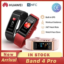 Huawei band 4 pro global version smart band blood oxygen 0.95 ammo screen amoled heart rate tracker gps sleep monitoring