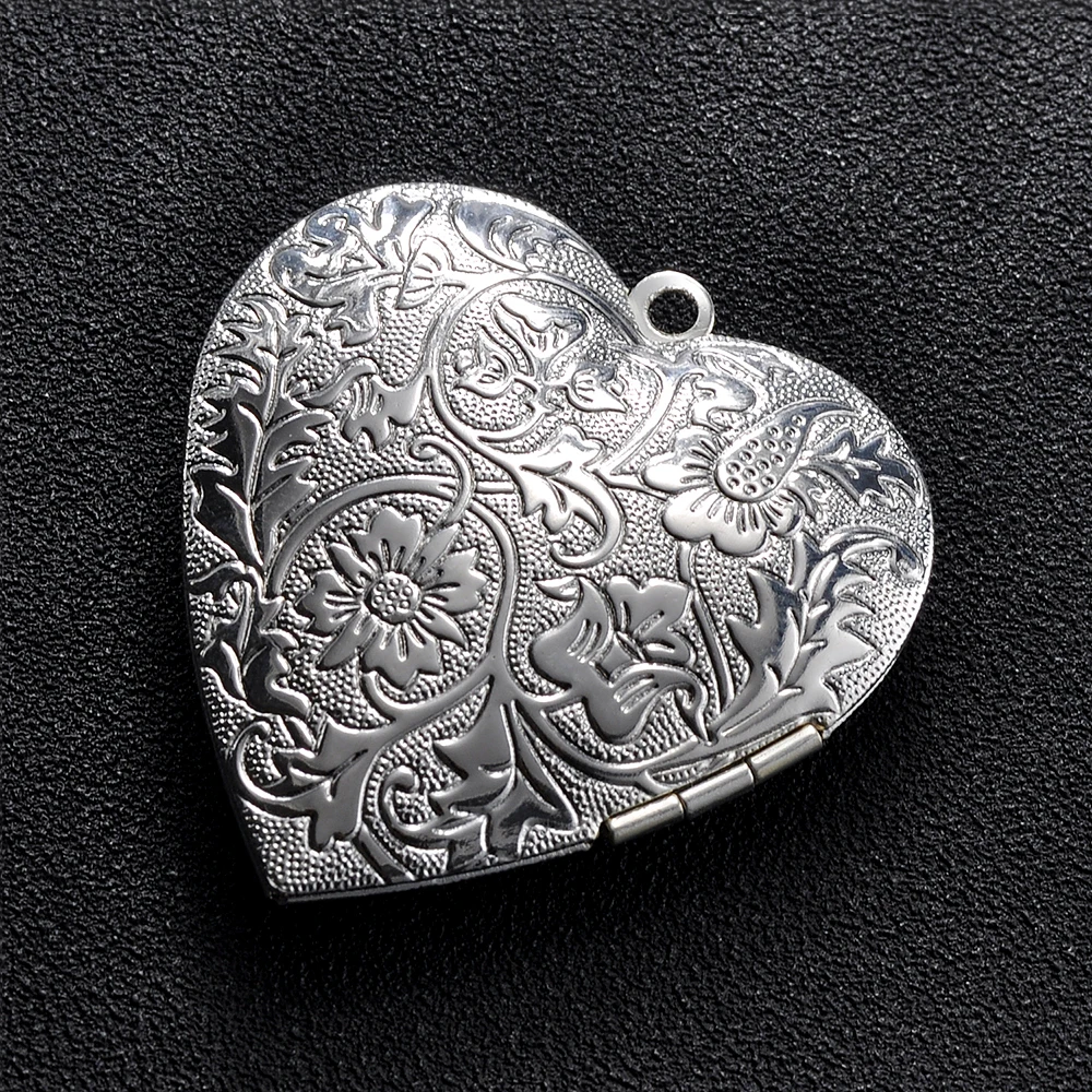 Медальон с большой фоторамкой в форме сердца 30 шт./лот медная золотая стальная