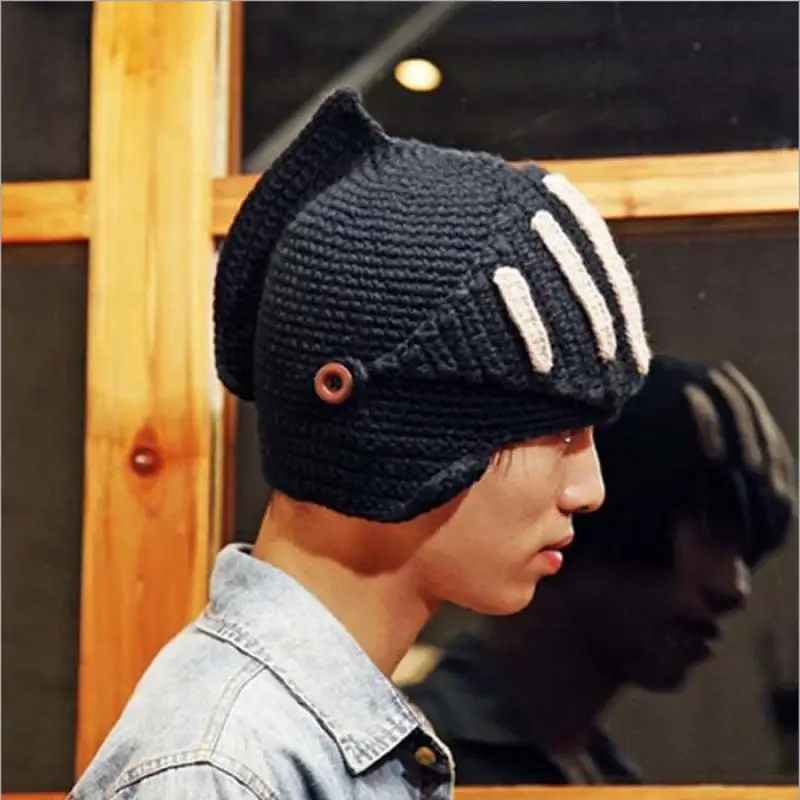 

Explosive Roman Knight Hat Creative Holiday Party Handmade Knitted Wool Hat Funny Unisex Parent-Child Cap Birthday Gift
