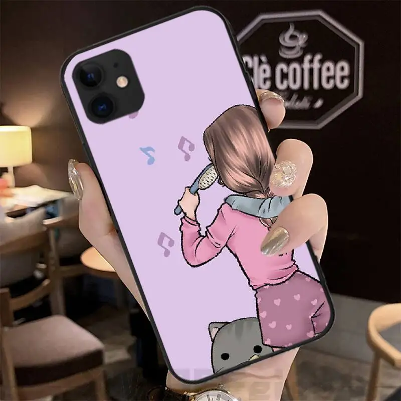 BaweiTE Fashion Girl DIY Painted Bling Phone Case For iPhone 5C 6 6S 7 8 plus X XS XR MAX 11 pro Pro Max | Мобильные телефоны и