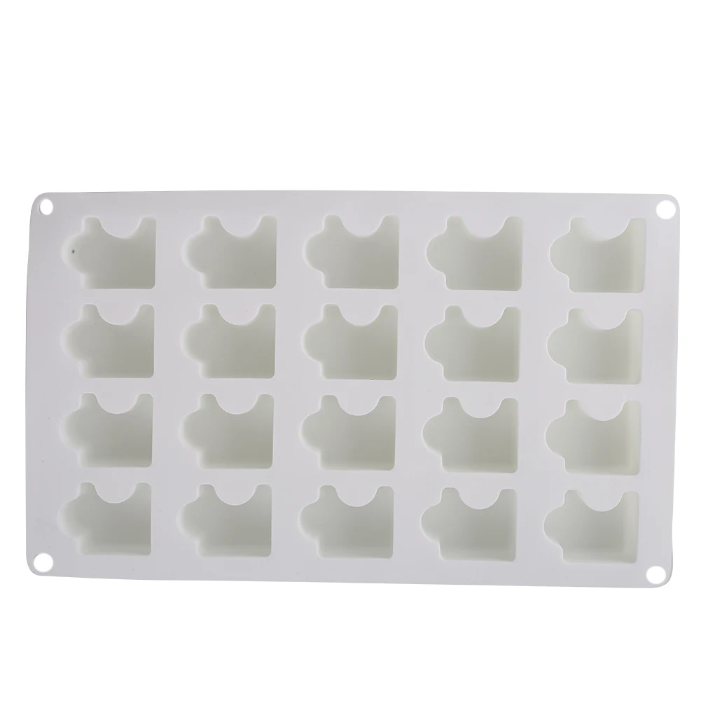

20-hole Puzzle French Mousse Cake Silicone Mold Silicone Baking Mould for Chocolate Pudding Ice Cream