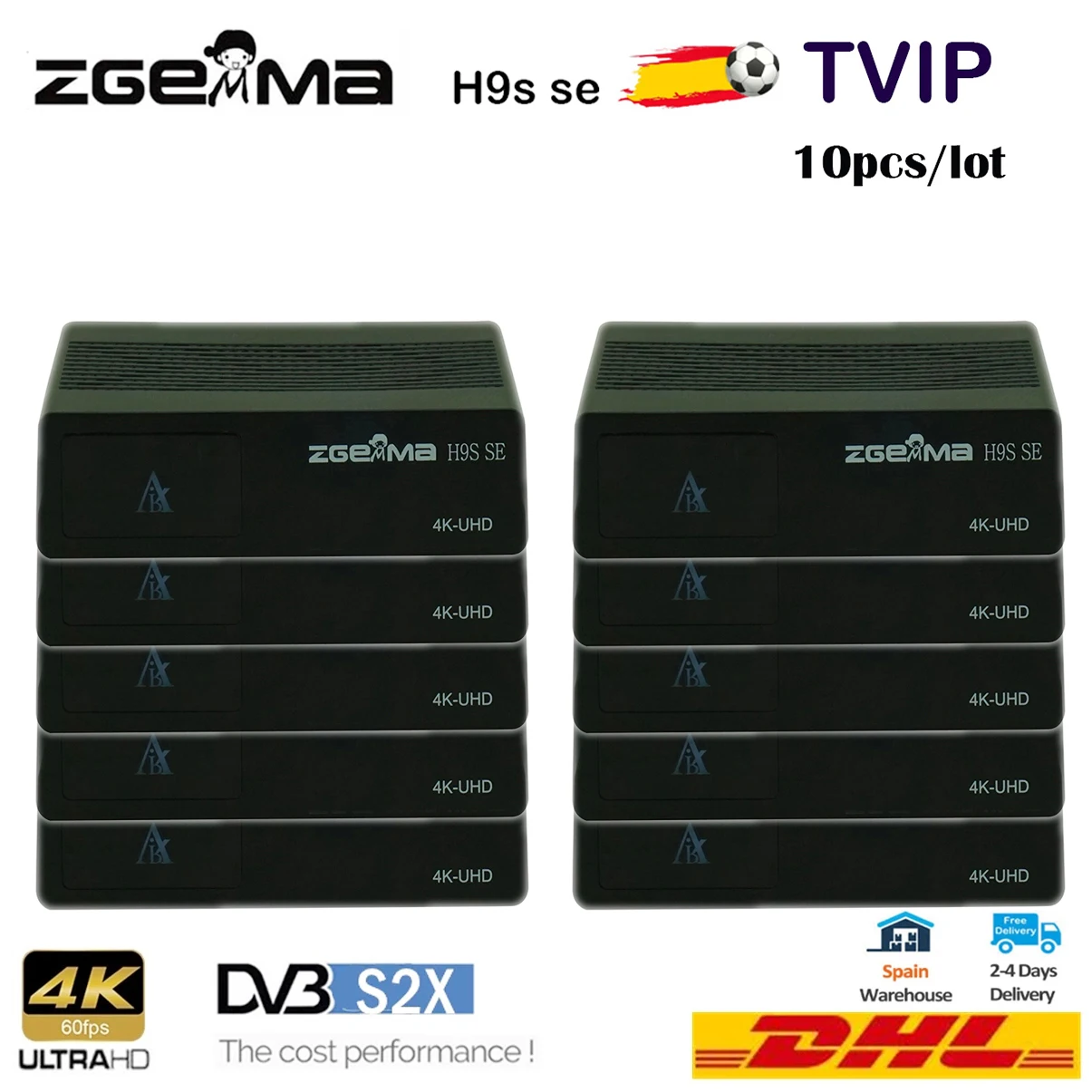 

10 шт / партия ZGEMMA star ZGEMMA H9S SE 4K UHD H.265 / HEVC цифровое спутниковое телевидение deocder dvb s2 / s2x