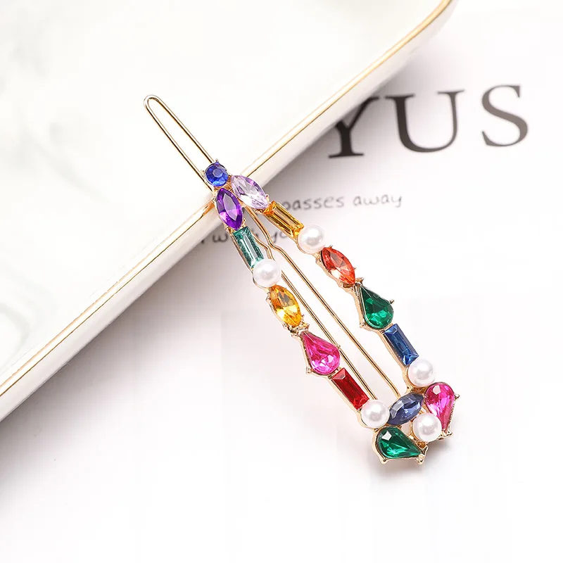 С украшением в виде кристаллов для волос ручной работы BB клип темперамент челка