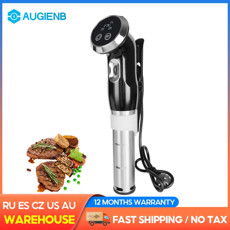 

Vacuum Slow Sous Vide Food Cooker 1500W Powerful Immersion Circulator - LCD Digital Timer Display Stainless Steel