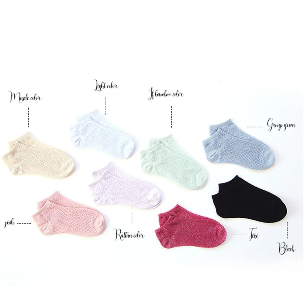 Женские летние носки Тонкие однотонные сетчатые башмачки хлопковые тапочки