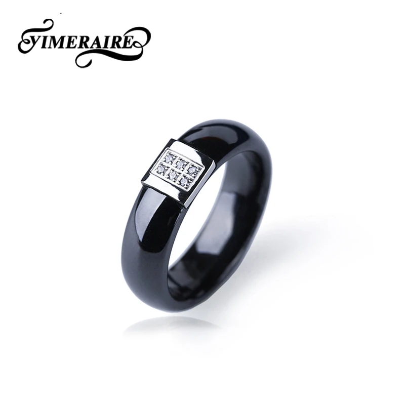 Классический стиль горный хрусталь 6 мм Здоровые черные керамические кольца для