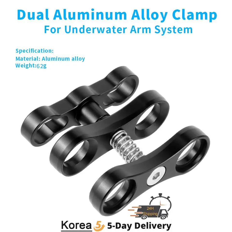 

Aluminum Alloy 2-Hole Diving Lights Ball Butterfly Clip Arm Clamp Mount for GoPro Hero 7 6 5 4/ Xiaoyi/ Sjcam Sports Action Cam
