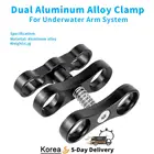 2 отверстия из алюминиевого сплава, для дайвинга, Шаровой Зажим-бабочка, крепление на руку для GoPro Hero 7 6 5 4 Xiaoyi Sjcam, Спортивная Экшн-камера