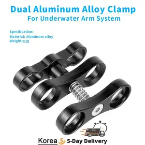 2 отверстия из алюминиевого сплава, для дайвинга, Шаровой Зажим-бабочка, крепление на руку для GoPro Hero 7 6 5 4 Xiaoyi Sjcam, Спортивная Экшн-камера
