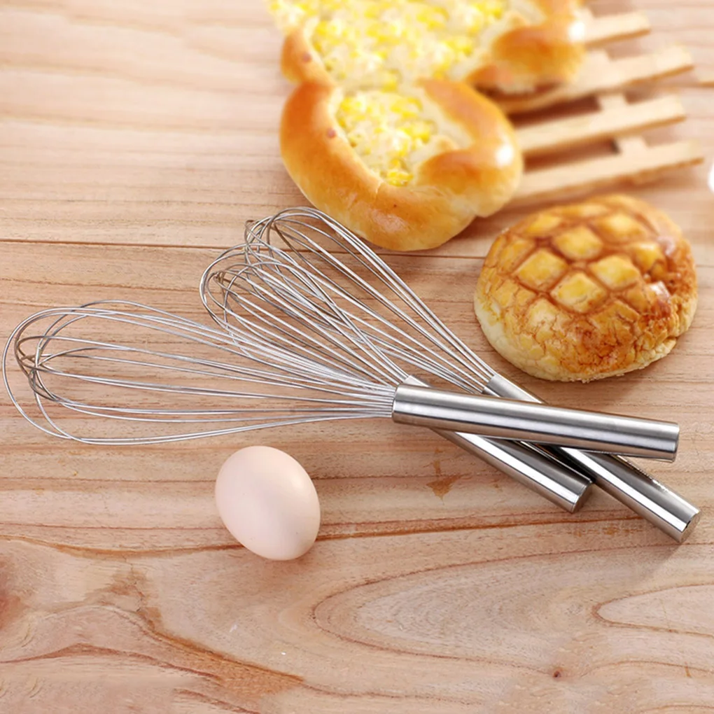 

3pcs Stainless Steel Whisk Rust-proof Wire Set Egg Beater Manual Sturdy Kitchen Egg Whipper
