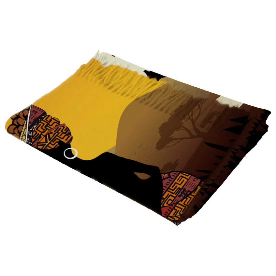 Женский зимний шарф Африканская женщина силуэт жирафа женские кашемировые шарфы