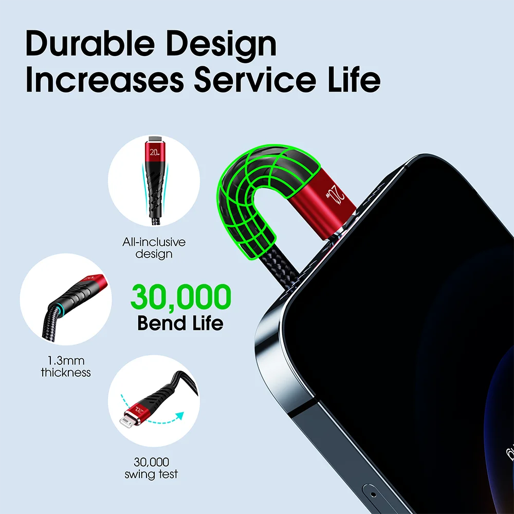 Vothoon 20 Вт PD USB Type C кабель для iPhone 13 12 11 Pro XS Max 2.4A Быстрая зарядка зарядное устройство
