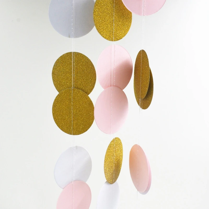 

Length 2M 3cm Disc or Star Paper String Banner Children's Birthday Wedding Baby Shower Festival Party Decoration Flag Supplies