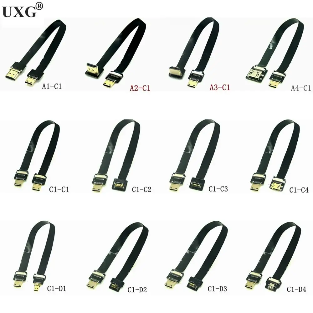 

C1 FPV 10cm-50cm FPC Ribbon Flat HD-2.0 Cable 4k/60Hz For Mini Micro HDTV-compatible HDTV FPV TV Multicopter Aerial Photography