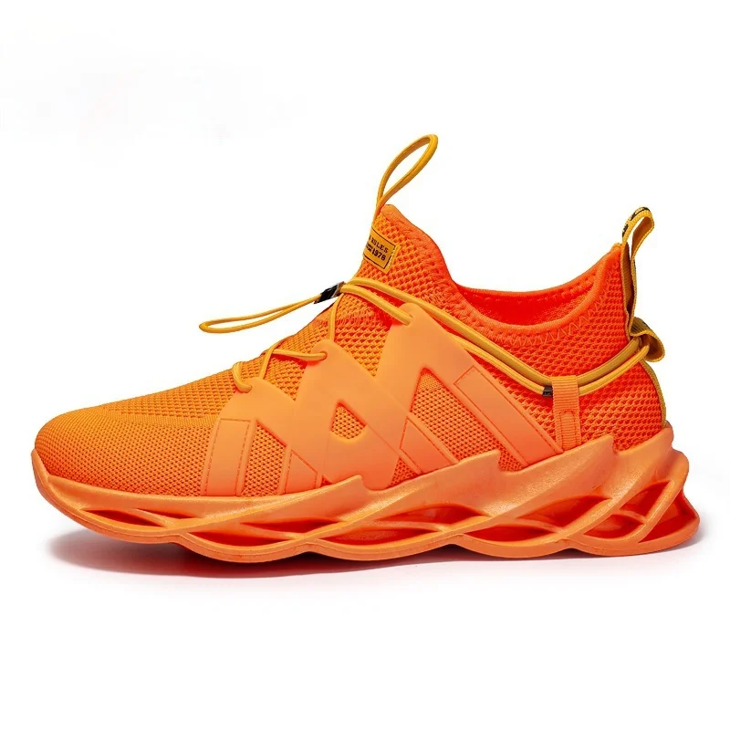

2021 Summer Men's Breathable Lightweight Mesh Sneakers Non-slip Flying Woven Blade Shoes Outdoor Sneakers Jogging Shoes