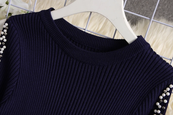 ALPHALMODA новое женское ажурное осеннее трикотажное платье с длинными рукавами, облегающее женское элегантное эластичное платье