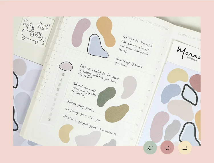 DIY наклейки dot Morandi earth color скрапбук альбом фотообои журнал проект изготовления счастливых открыток украшения уплотнительные наклейки