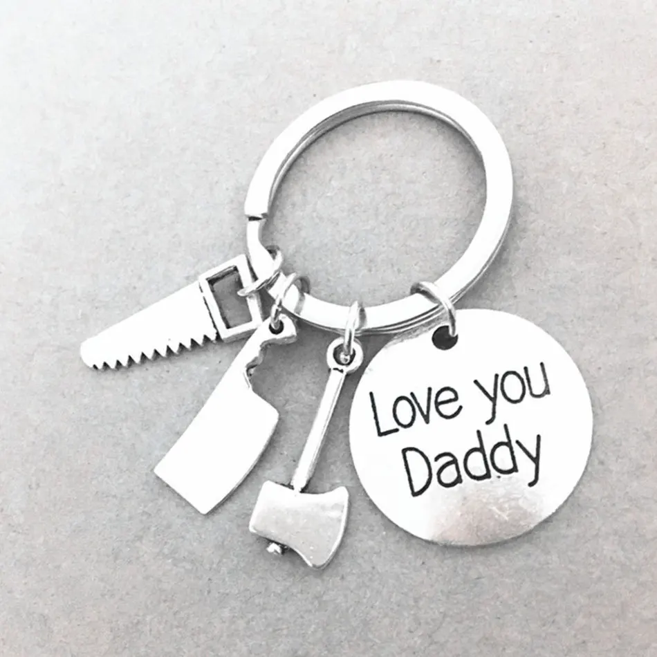 Модный брелок с текстовым именем из нержавеющей стали для отца подарок на день