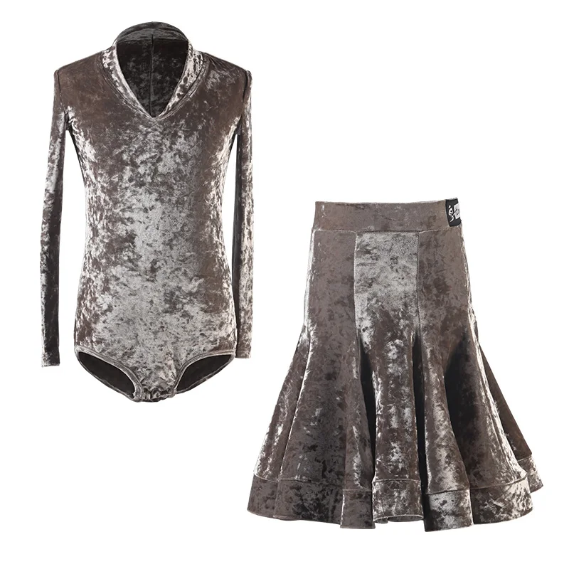 

Latin Dance Costumes Girls Latin Dance Competition Dresses Children'S Velvet Professional Performance Latin Dance Skirt DQS3654