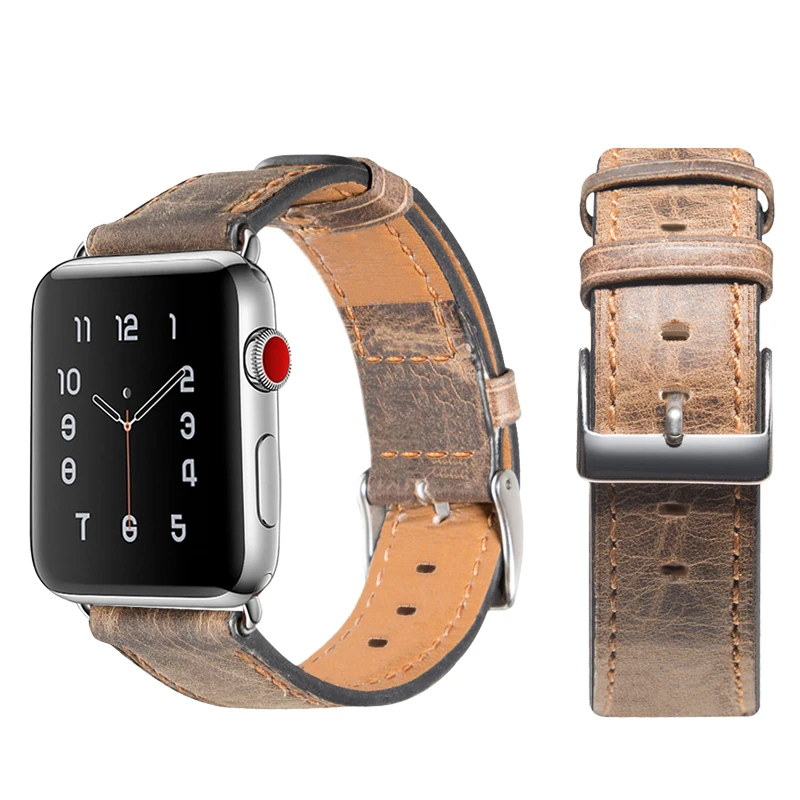 Кожаный ремешок для часов Apple Watch Band Serie 3/2/1 спортивный браслет 42 мм 38 iwatch 4/5 44 40