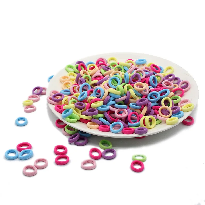 100 шт./пакет для женщин и девочек высокая резинка волос обтянутая тканью