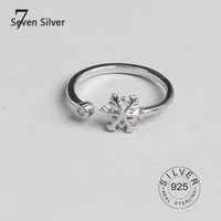 real 925 sterling silver rings for women snow shape ziron trendy fine jewelry large adjustable antique rings anillos