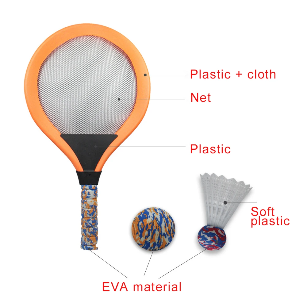 

Kids Gift Portable Parent-child Game Kindergarten Durable Badminton Ball Outdoor Sports Beach Toy Funny Indoor Tennis Racket Set