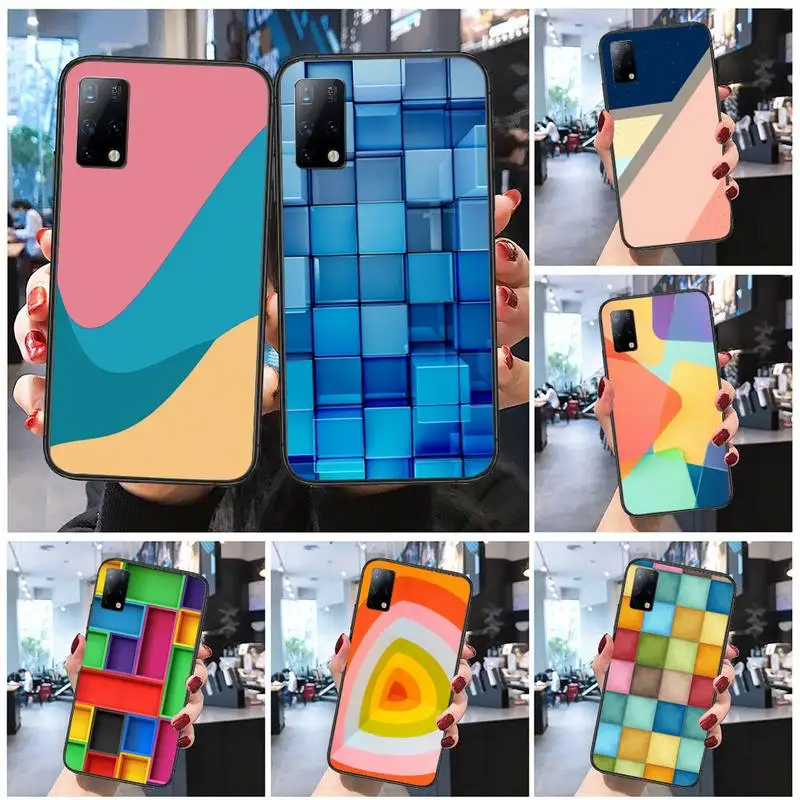 

Color block Phone Case for Samsung S5 S6 S7 S8 S9 S10 S20 S21 S30 edge lite plus ultra cover