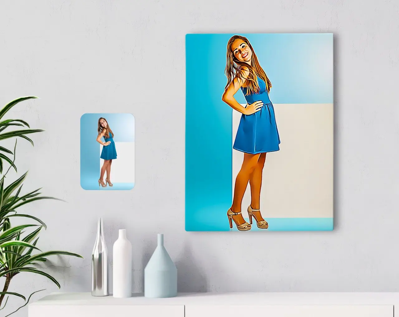 

Personalized Full Length Women Caricature Of Canvas table 30x50cm-1