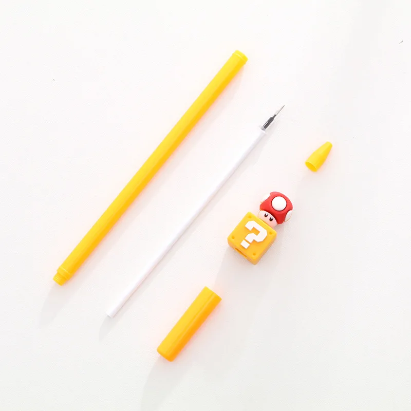 Милая мультяшная супер Мэри мягкая резиновая черная нейтральная ручка 0 5 мм