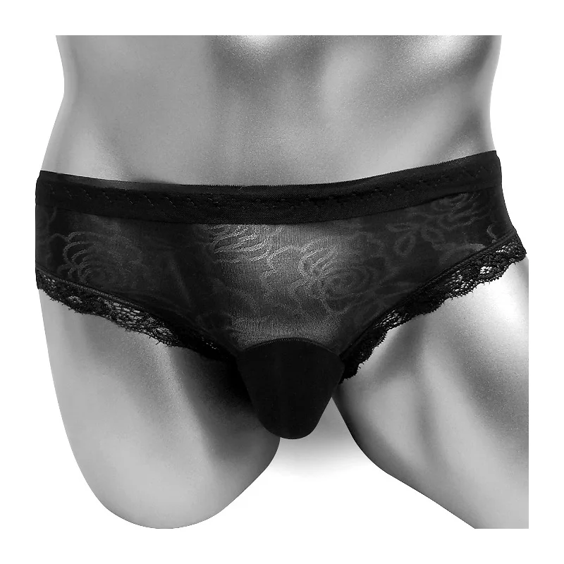 

Мужские трусы брифы с цветочным рисунком, синие кружевные трусы с карманом, сексуальное нижнее белье для геев, Трансвестит, 2019
