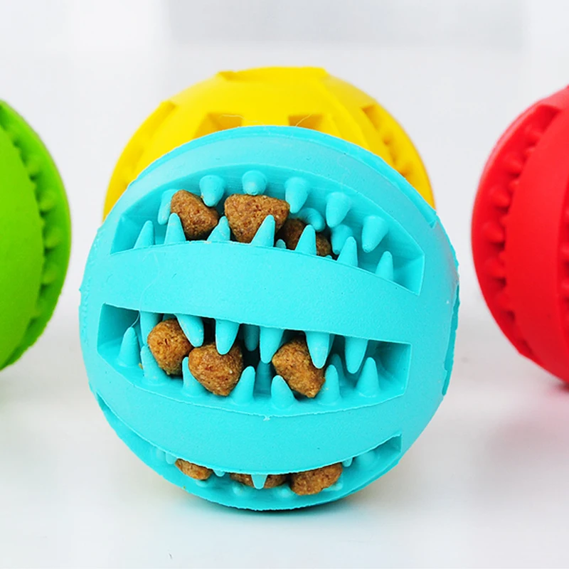 

Toys For Dogs Pet Toys Funny Interactive Elasticity Dog Ball Natural Rubber Leaking Ball Tooth Cleaning Snack Ball Dog Chew Toys